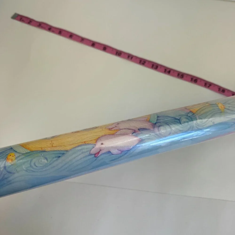 Sealed Vtg American Greetings Noah's Ark Pastel‎ Baby Shower Wrapping Paper Tube